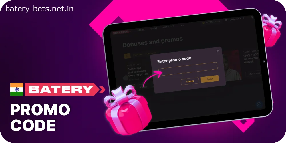 Use promo codes for play at Batery India