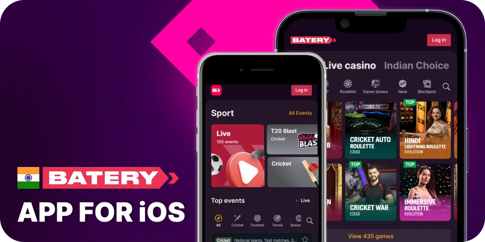 App on iOS for Indian Batery players